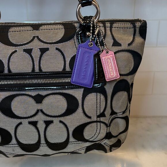 Coach Signature Poppy Lurex Vintage Large Tote Shoulder Bag - HTF - Picture 3 of 16